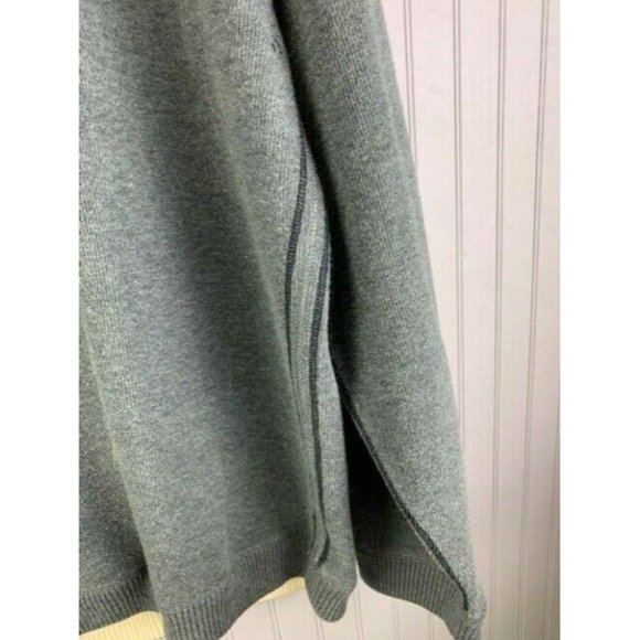 Hathaway Mens Sweater Size Large Gray Long Sleeve 1/4 Zip Medium Weight - Picture 3 of 6